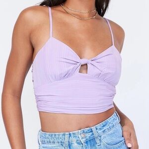 Princess Polly Purple Cut Out Tie Front Camisole